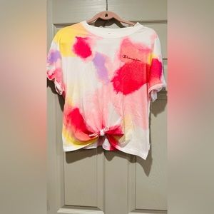 Champion Tie Dye Crop | Tie Front Tee